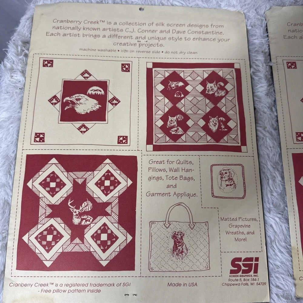 Cranberry Creek Collection Fox‎ Lot 2 Garment Applique Quilt Pillow Wall Hanging